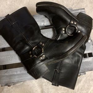 Frye leather harness boots size 8 med.